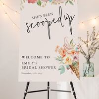 She's Been Scooped Up Bridal Shower Welcome Sign