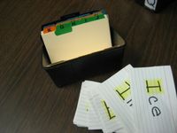 Index Card Work Tasks