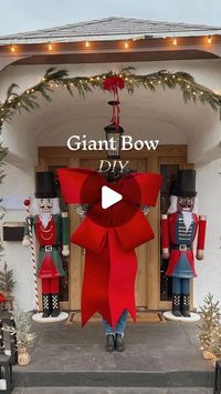 Cyn Stiller on Instagram: "You guys I did it! I  made a 🎀 Giant Bow and I love it! I’m sure my neighbors think I’m bananas everyday something new shows up outside. also we are one of only two houses that decorate on our block. So it really stands out😂. what do you guys think? Also I was able to get all my supplies for just about $50 but I went to our fabric district here In LA.  I think if you were to go to a regular store you would be around $65."