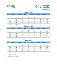 Free quarterly calendar for Botswana with holidays. Holiday calendars in PDF, Word, and Excel are printable and easy to customize.