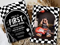 First World Tour Birthday Invitation Born to Rock Birthday Invite Another One Bites the Dust First Birthday Theme Rockstar Rockabilly - Etsy