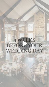 Ashley | Wedding Planning Bridal Handbook on Instagram: "4 weeks before your wedding day checklist! 📅 Make sure you’ve got everything covered:  But first, SAVE this for later!  💌 RSVPs are due! Don’t forget to follow up with any stragglers.  🏰 Schedule a final venue walk-through to iron out any last-minute details.  👫 Finalize your guest count to give your vendors the heads-up.  💰 Pay your vendors in full to avoid any last-minute stress.  👗 Make sure your attire is perfect with a final clothing fitting.  🪑 Get organized with a seating chart to ensure everyone has a spot.  🕒 Create a detailed day-of timeline and send it to all your vendors to keep everything running smoothly.   Check these off your list and you’ll be wedding-ready in no time! Comment GUIDE for my free wedding guide!