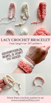 Free Crochet Bracelet Pattern · Quick, Easy, & Adjustable DIY Tutorial! - Sweet Softies | Amigurumi and Crochet