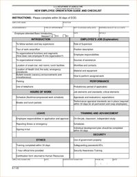 New Employee Orientation Checklist