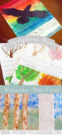 3 Watercolor Tutorials with Scripture suggestions for children.