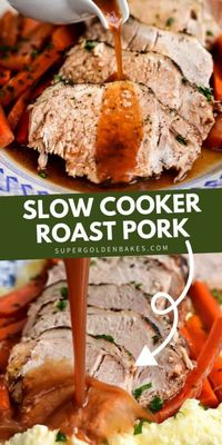 Slow Cooker Roast Pork is super-easy to make and the pork turns out tender, moist and delicious! This pork loin recipe is sure to become a family favorite.