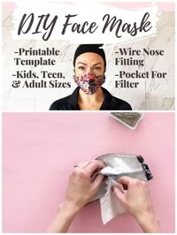 The safest DIY face mask with easy sewing pattern and sew along video. This sewing pattern with filter pocket walks you through each step to make the safest homemade face mask.