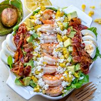 ULTIMATE Shrimp Cobb salad + Fresh Lemon-Chive Salad Dressing | Clean Food Crush