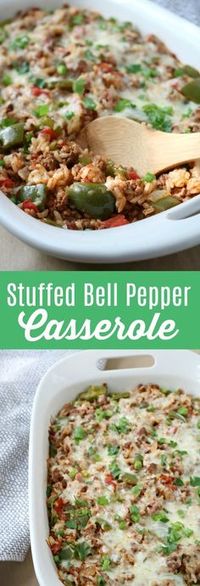 Stuffed Bell Pepper Casserole – this deconstructed stuffed pepper recipe is a cheap and easy dinner that won’t break the budget!