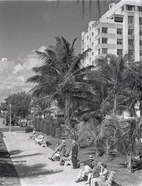 Tides Hotel beach sidewalk - Gleason Waite Romer Photographs - Miami-Dade Public Library System Digital Collection