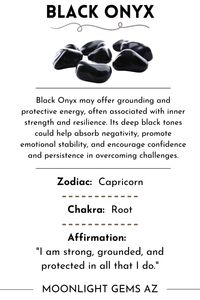 Black Onyx is a powerful stone of strength, protection, and grounding. Known for its deep, glossy black color, this crystal may help absorb negative energy, enhance focus, and promote emotional resilience. Black Onyx is perfect for those seeking stability, as it could encourage self-control and determination, making it easier to overcome challenges. Ideal for grounding, protection, and boosting inner strength, Black Onyx inspires confidence and clarity on your path. 🖤 #BlackOnyx #CrystalHealing #Protection #GroundingEnergy #InnerStrength