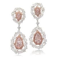 Pair of Coloured Diamond and Diamond Pendent Earrings | 彩色鑽石 配 鑽石 耳墜一對 | Important Jewels | 2024 | Sotheby's