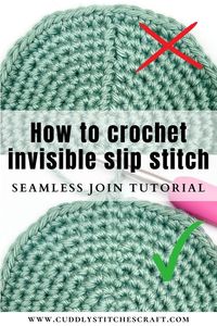 Learn how to crochet invisible slip stitch when working on your crochet projects. This basic technique will help you achieve a smooth seamless join when working in a round using single crochet stitches. The traditional way of joining rounds using slip stitches would leave you with an ugly looking seem. But this method is just perfect if you are after a clean finish without visible bumps. And fortunately it's pretty easy to learn even for beginners. #crochet #crochetproject #amigurumi #crochettoy