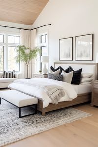 100+ Classic Black and White Bedroom Ideas