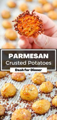 These viral Parmesan Crusted Potatoes are the ultimate potato side dish! Made with just a few simple ingredients, this easy side dish packs a big flavor punch. Perfect if you're looking for side dishes for chicken, ribs, ham, steak, and more!