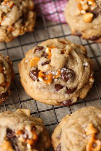 Sea Salt Butterscotch Pretzel Cookies are my new salty/sweet obsession! Browned Butter adds depth to the flavor while the butterscotch and chocolate chips keep things perfectly sweet!