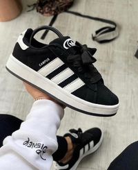 this classic black Adidas campus 00s is perfect for any occasion. pair them with light-wash jeans and a white t-shirt for a casual look or dress them up with chinos and a button down shirt for a more poslishes look