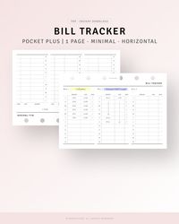 Bill Organizer Template PDF, Financial Planning, Pocket XL Inserts, Payment Tracker, Instant Download, Money Management Sheet Horizontal Layout  [💡MonthlyJoy's Checkpoint!] 𝑩𝒊𝒍𝒍 𝑻𝒓𝒂𝒄𝒌𝒆𝒓 𝑷𝒐𝒄𝒌𝒆𝒕 𝑷𝒍𝒖𝒔 𝑰𝒏𝒔𝒆𝒓𝒕𝒔 𝑷𝒓𝒊𝒏𝒕𝒂𝒃𝒍𝒆.  · Horizontal Layout | 3 Blocks in 1 page · Bills | Month (Jan-Dec) | Amount, Due, Paid | Notes  [📏SIZES] POCKET PLUS, POCKET XL (127X88.9 mm/ 5X3.5 inches)  [📁INCLUDED FILES] 1 zip file includes a Total of 4 PDF files  - Print on Pocket Plus (1 page per sheet) - Crop Marks Ver. (1 page per sheet) - Print on Print on A4 (4 pages per sheet) - Print on Print on USLetter (4 pages per sheet)