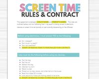 Kids SCREENTIME CHORE CHARTS, Printable Screen Time Chart. Introduce Screen Time Rules & Get Chores Done in One Go - Etsy