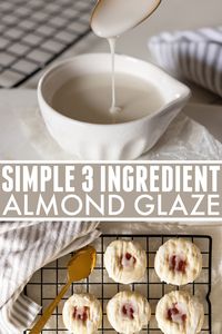 This quick and easy almond glaze recipe is perfect for dressing up cookies, cakes, and quick breads of all kinds and will elevate your favourite recipes into something worthy of showing off.