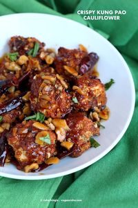 Spicy Crispy Kung Pao Cauliflower - Vegan Richa