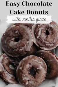 Glazed Chocolate Cake Doughnuts - Alpine Ella