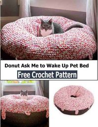 To make your pet bed, gather your crochet supplies and follow one of our charming patterns. For example, try Peanut’s Cat Couch by TL Yarn Crafts, which uses an upcycled pillow and a snug crochet cover to create a luxurious sleep space. Alternatively, the Big Little Pet Bed by TL Yarn Crafts uses Bernat Maker Big yarn to quickly craft a cozy throne for your tiny pet. These simple and enjoyable patterns ensure that your pet enjoys a warm, stylish, and handmade haven. Happy crocheting!