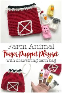 5 Little Monsters: Farm Animal Finger Puppet Playset