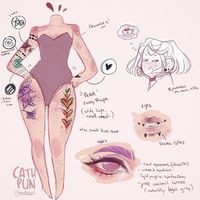 I‘ve wanted to do a body ref for Vio since ,, forever soooo. Here it is!! It’s stylized but I hope the body shape is somewhat accurate? Don’t wanna accidentally offend anyone here;; More body related facts I forgot to mention; she‘s 25 but only 5“3 hah #cn_vio