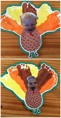 Silly Personalized Footprint Turkey Thanksgiving Craft for Kids - Crafty Morning