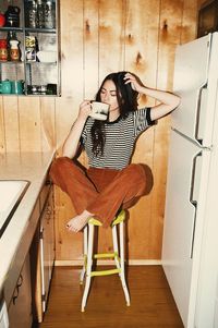 coffee & a striped tee #style #fashion #stripes