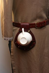 Steampunk Leather Teacup Holster with Owl Designs by Versalla