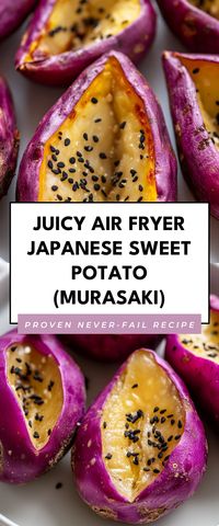 Enjoy perfectly crispy Air Fryer Japanese Sweet Potatoes (Murasaki) that are both delicious and nutritious! They're an amazing side dish for any dinner or a tasty snack for when you're craving something hearty yet healthy.