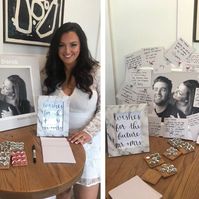 Create a “Good Wishes” cork board for your next wedding shower. What a greet way to let friends and family express their love for the happy couple.