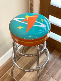 Mid Century Modern atomic Bar Stool Space Age Retro Design Handcrafted One Barstool Made in the USA Atomic Avocado Designs® - Etsy