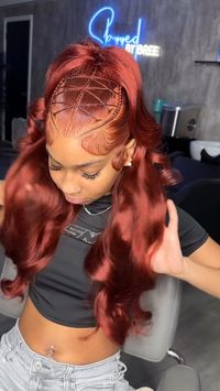 Frontal wig. Freestyle wig. Copper wig. Fall hair. Curls. Braided wig. Black girl hairstyle. Colored wig. Trending hairstyles.