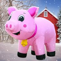 PRICES MAY VARY. 【Ideal Christmas Decorations】A superb choice for Christmas Inflatable decorations that spreads delight among your neighbors, friends, and family, infusing the holiday season with added joy. 【Distinctive Design】This Cute Pig Inflatables brings the joyful ambiance of Christmas. When you place this Christmas decoration in the Yard Lawn Garden or Party, it will be eye-catching in your neighborhood! 【Excellent Craftsmanship】Our Christmas inflatable decor is crafted with exceptional a