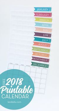 A free printable calendar for 2018! Get organized with this ink-friendly, clean and darling calendar!