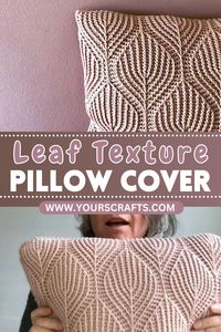 Leafy Crochet Pillow Cover