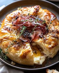 Baked Brie in Puff Pastry with Honey, Fig, and Prosciutto - Miarecipes