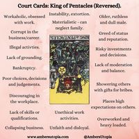 The King of Pentacles, in a reversed position from the suit of pentacles in the tarot deck and its meanings, including the astrology and numerology meanings. #KingofPentacles #SuitofPentacles #TarotCardMeanings #Tarot