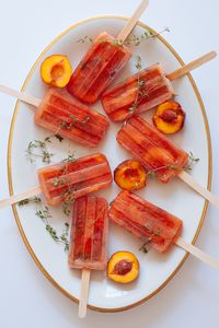 Peach, Honey and Thyme Lemonade Popsicles – Ice Cream Sunday - Golubka Kitchen