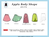 Build a closet that makes your apple body shape shine! Here are some tips and ideas on how to dress to look your best. From skirts to pants, these style suggestions will help you look amazing! Find apple body shape outfits, apple body shape style tips, and silhouettes that flatter your oval body. Find the best styles for the apple or oval body shape. Apple body shape blouses, dresses, jackets, coats, jean suggestions.