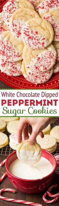 White Chocolate Dipped Peppermint Sugar Cookies