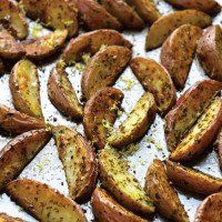 Crispy Roasted Potato Wedges with Parsley, Rosemary, and Lemon