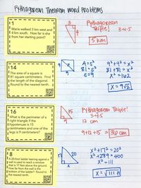 Pythagorean theorem word problems interactive notebook activity for geometry - using task cards in interactive notebooks