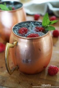 Did you know the Moscow Mule was one of the first vodka cocktail recipes created? This Raspberry Moscow Mule Recipe give a fruity twist to the original!