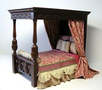 Dollhouse Tudor Bed by JBM Miniatures Australia