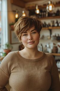 Save this pin for pixie cuts with soft bangs that beautifully frame fuller faces. Wondering how to add softness and style to your look? This guide has you covered. Tap to learn how these pixie hairstyles can enhance and flatter your face shape.