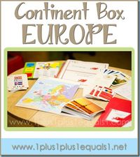 Europe Continent Box ~ ideas, printables, resources, and more! From 1+1+1=1